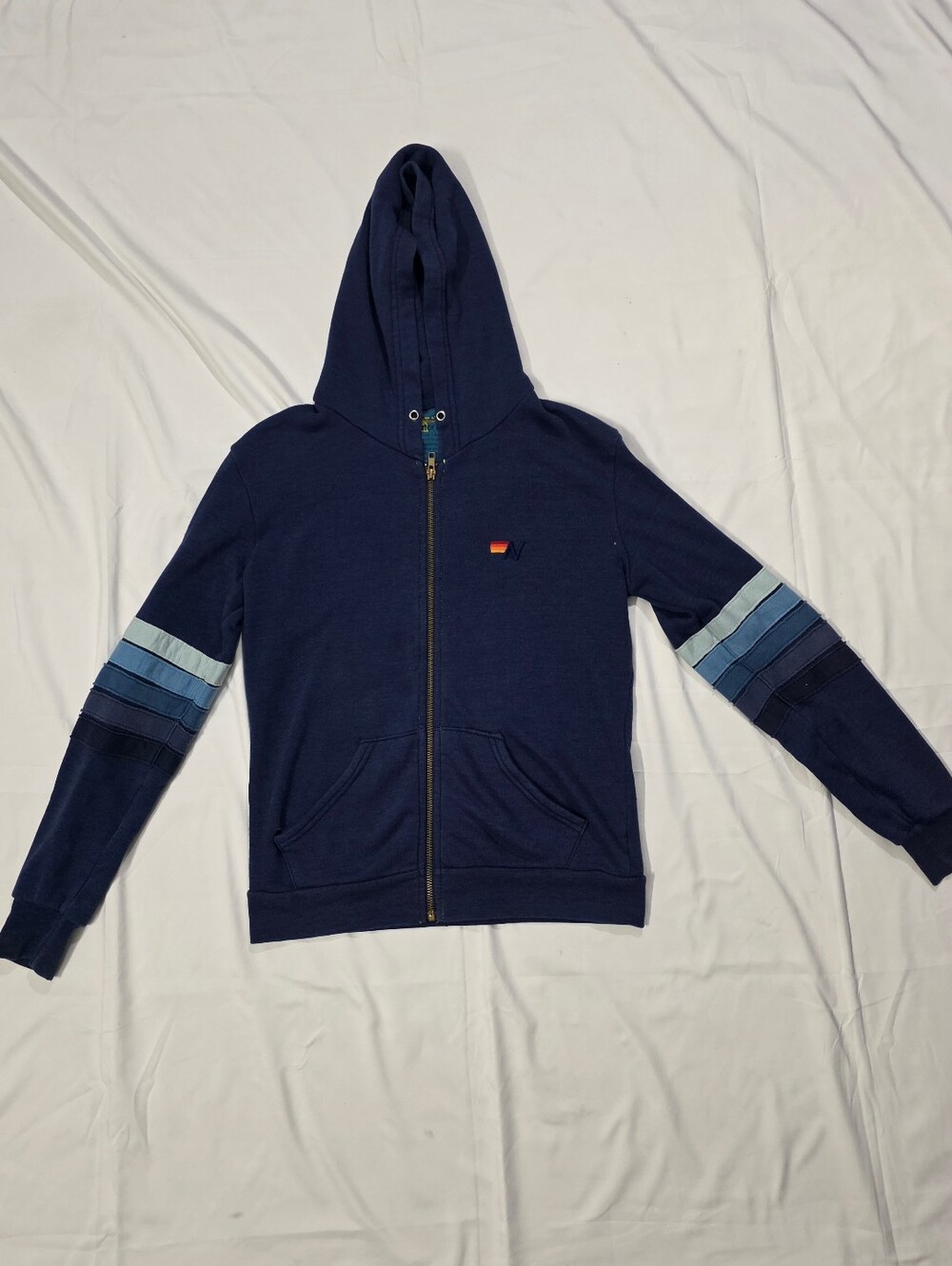 Aviator Nation Women's Smiley Striped Zip-up Hoodie